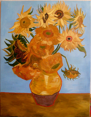 Painting маслом Ван Гог "Подсолнухи"  