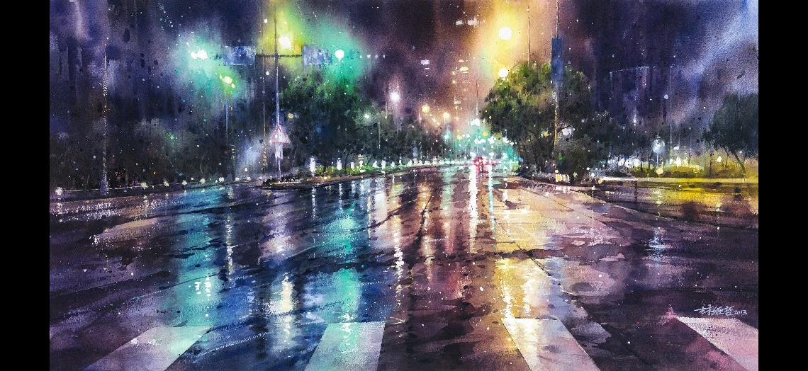 Watercolor technique in modern painting
