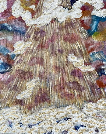 Painting акрилом Золотые облака
