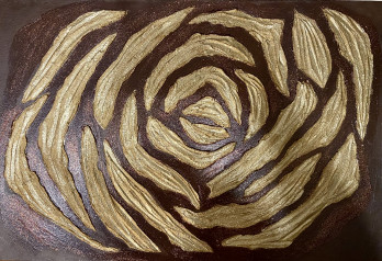 Painting в смешанной технике Золотая роза