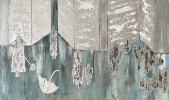 Painting акрилом Стилизованный город