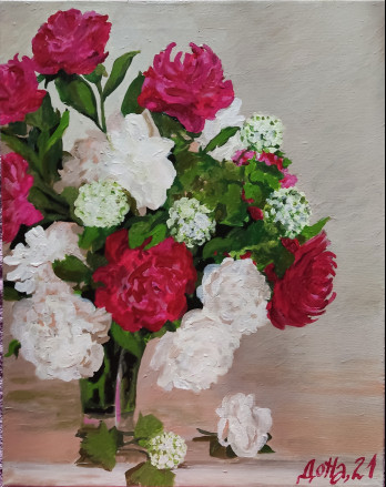 Painting маслом Картина "Пионы"