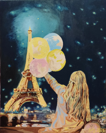 Painting маслом Картина"Вечер в Париже"
