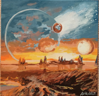 Painting маслом Картина "Космос"