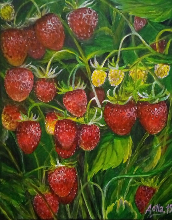 Painting маслом Картина"Клубничный рай"