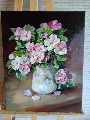 Painting маслом Яблоня в цвету