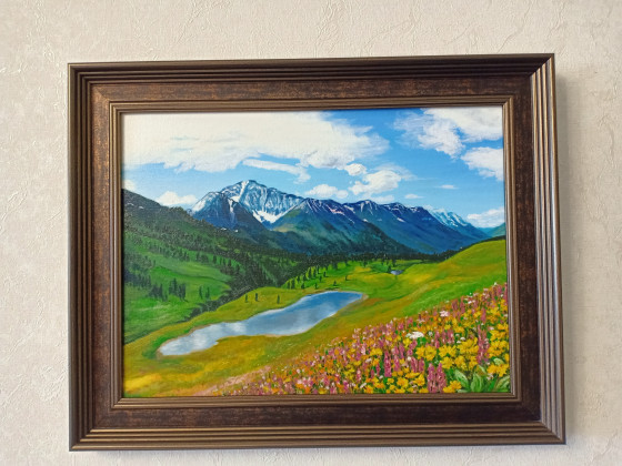 Painting маслом Лето в горах