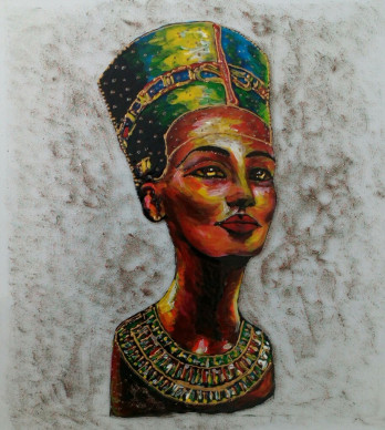 Painting акрилом Нефертити