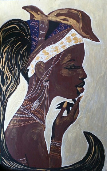 Painting акрилом Негритянка