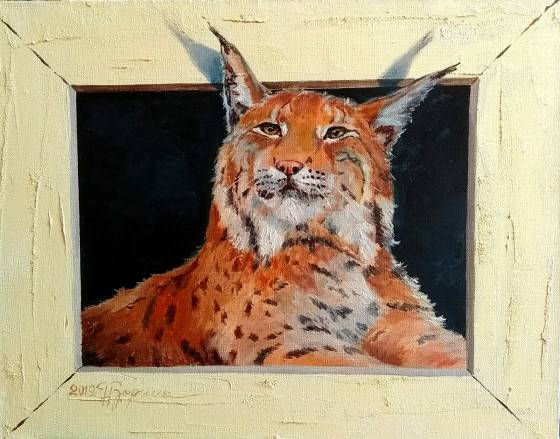 Painting маслом Лесная киса