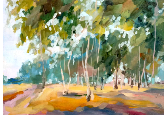 Painting маслом Солнечным днем