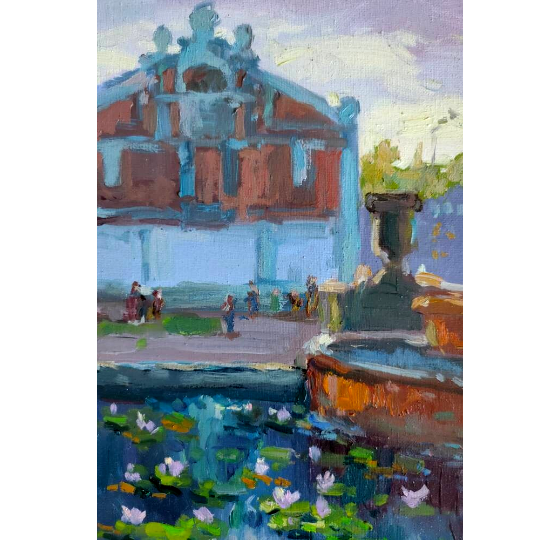 Painting маслом Летом в парке