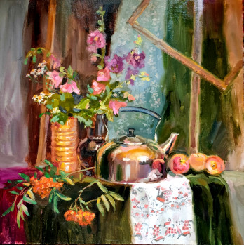 Painting маслом Натюрморт с рябиной