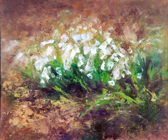 Painting маслом Первоцветы