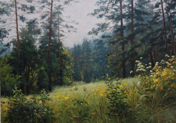 Painting маслом Altai forest