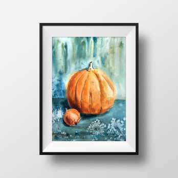Painting акварелью Осенний натюрморт