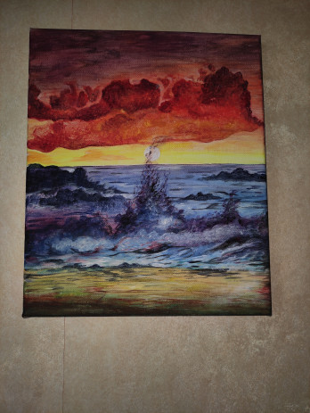 Painting акрилом Волнение моря