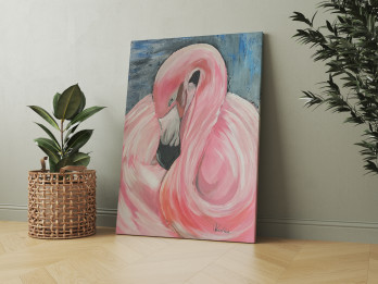 Painting акрилом Розовый фламинго