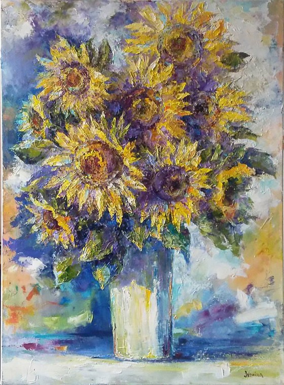 Painting маслом Подсолнухи