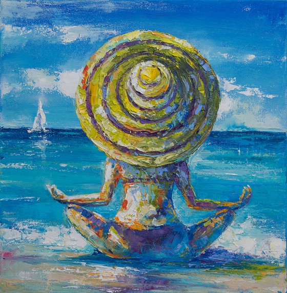 Painting маслом Зеленая шляпка