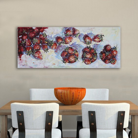 Painting маслом Клубничные тарелочки