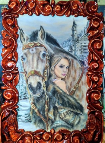 Painting пастелью Рапунцель и Максимус
