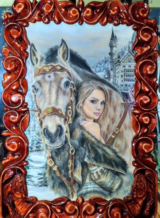 Painting пастелью Рапунцель и Максимус