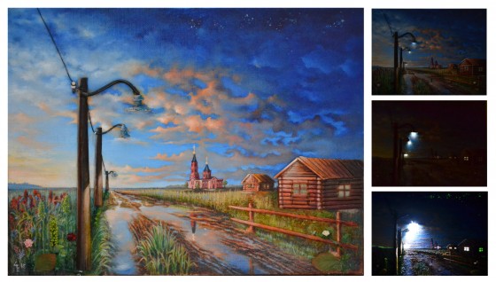 Painting маслом Свете Тихий...