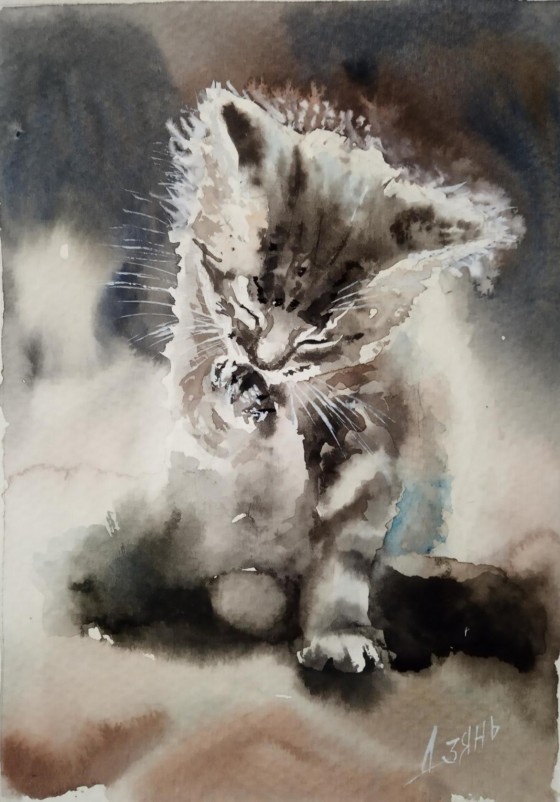 Painting акварелью Washing.