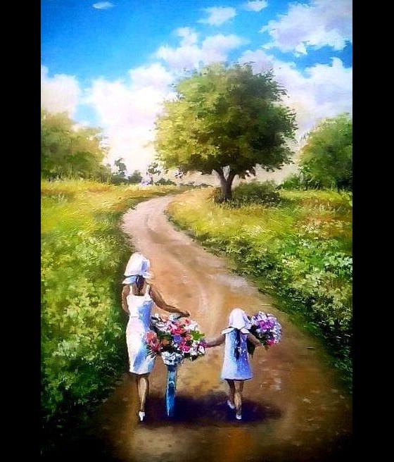 Painting маслом Прогулка