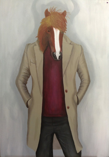 Painting акрилом Конь в пальто