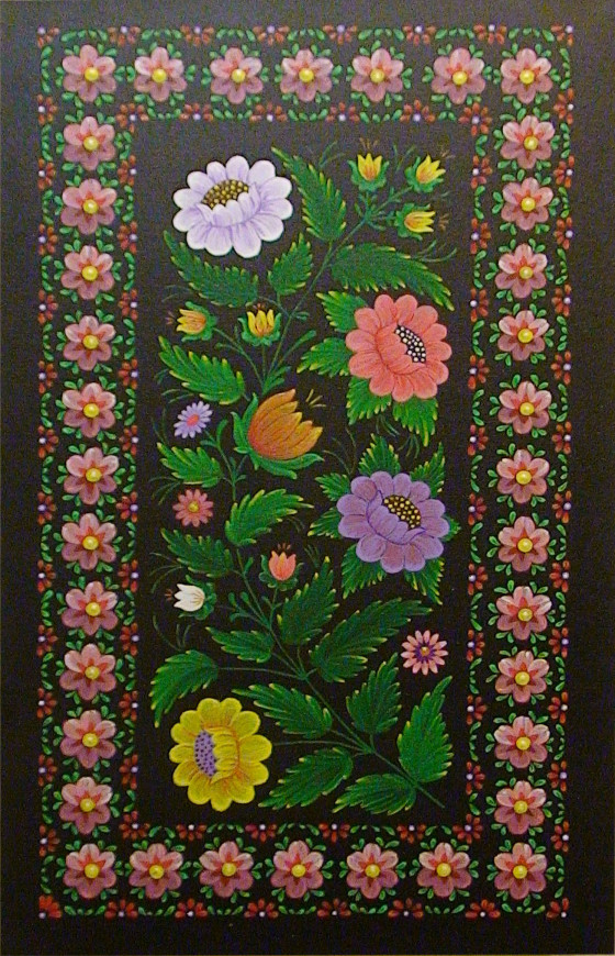 Painting акрилом Вечерний цветник