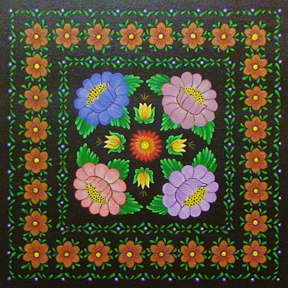 Painting акрилом Букет мальв