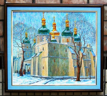 Painting маслом Киевская София, вечер.