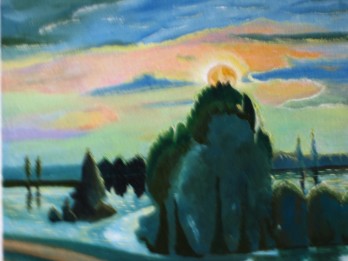 Painting маслом "Полнолуние"