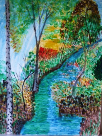 Painting акрилом "Лесной ручей"