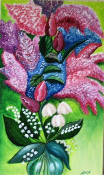 Painting в смешанной технике "Светлого мая привет"