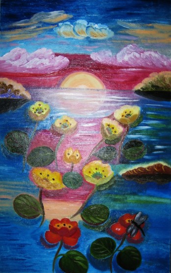 Painting маслом "Розовые облака"