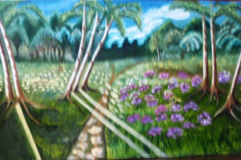 Painting маслом "Опушка в близи леса"-пейзаж.