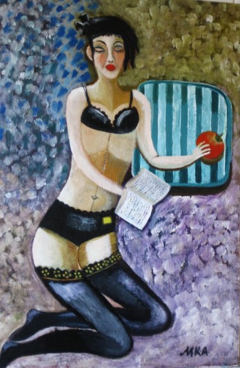 Painting маслом  Нечаяный сон натурщицы