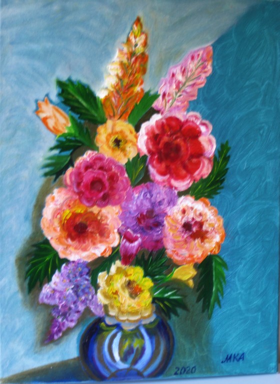 Painting маслом "Летний вечер" - натюрморт