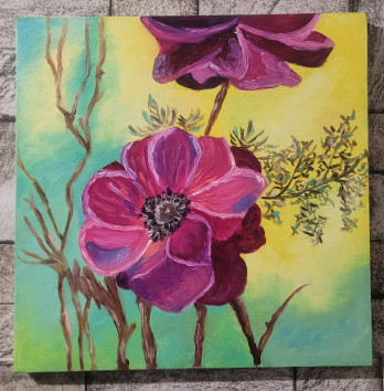 Painting маслом Картина маслом Анемона