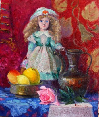 Painting маслом Натюрморт с куклой