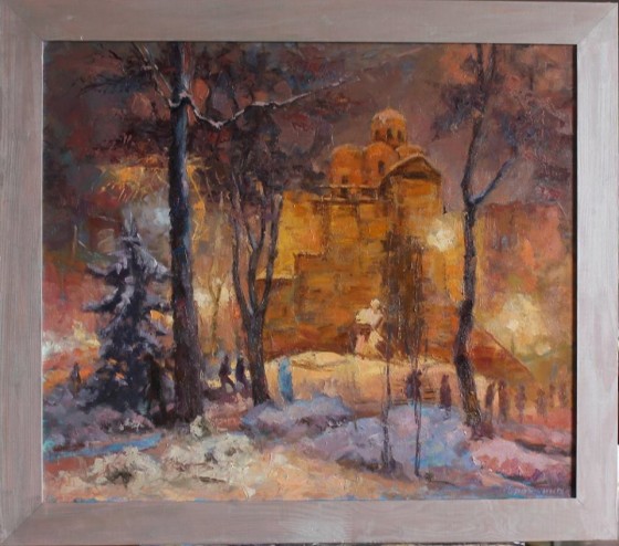 Painting маслом Зимние впечатления