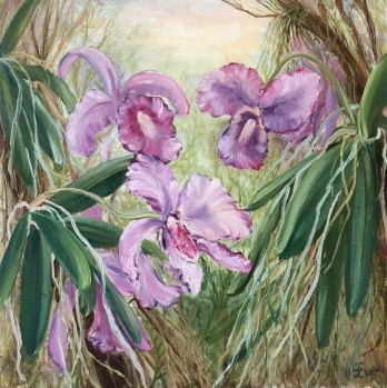 Painting маслом Джунгли. Орхидеи