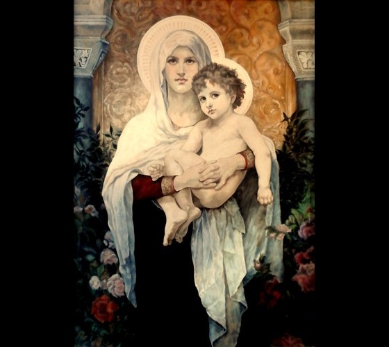 Painting маслом Богородица с розами