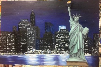 Painting маслом Статуя Свободы.
