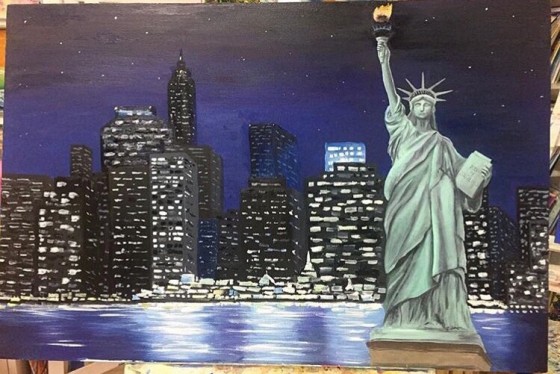 Painting маслом Статуя Свободы.