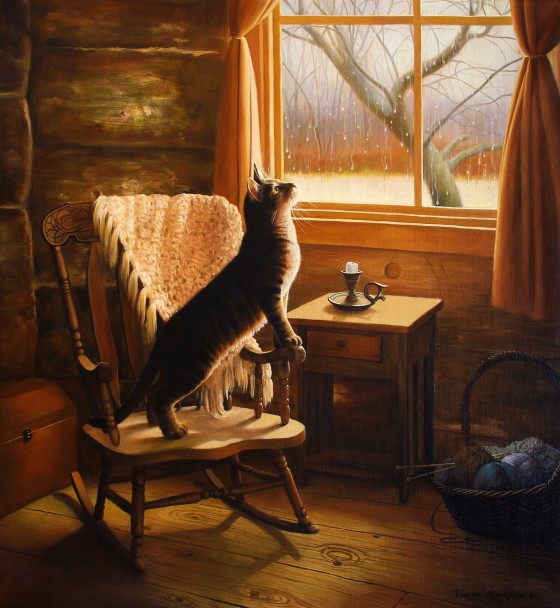 Painting маслом Беседа с дождем