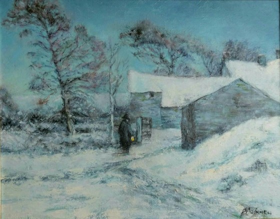 Painting маслом Март. Сумерки